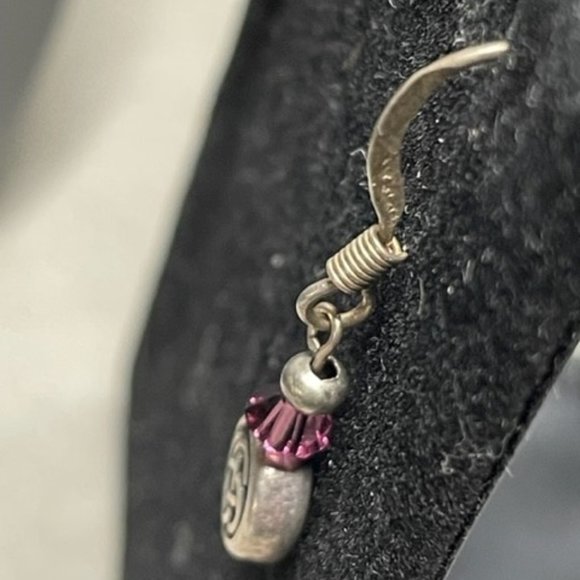 Celtic Knot Artist Signed Amethyst bi-cone 925 Sterling Silver Earrings Ireland - Picture 5 of 8